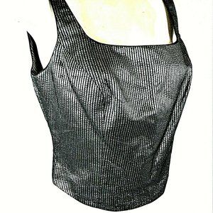 Gantos women's 12 black SILVER METALLIC Top